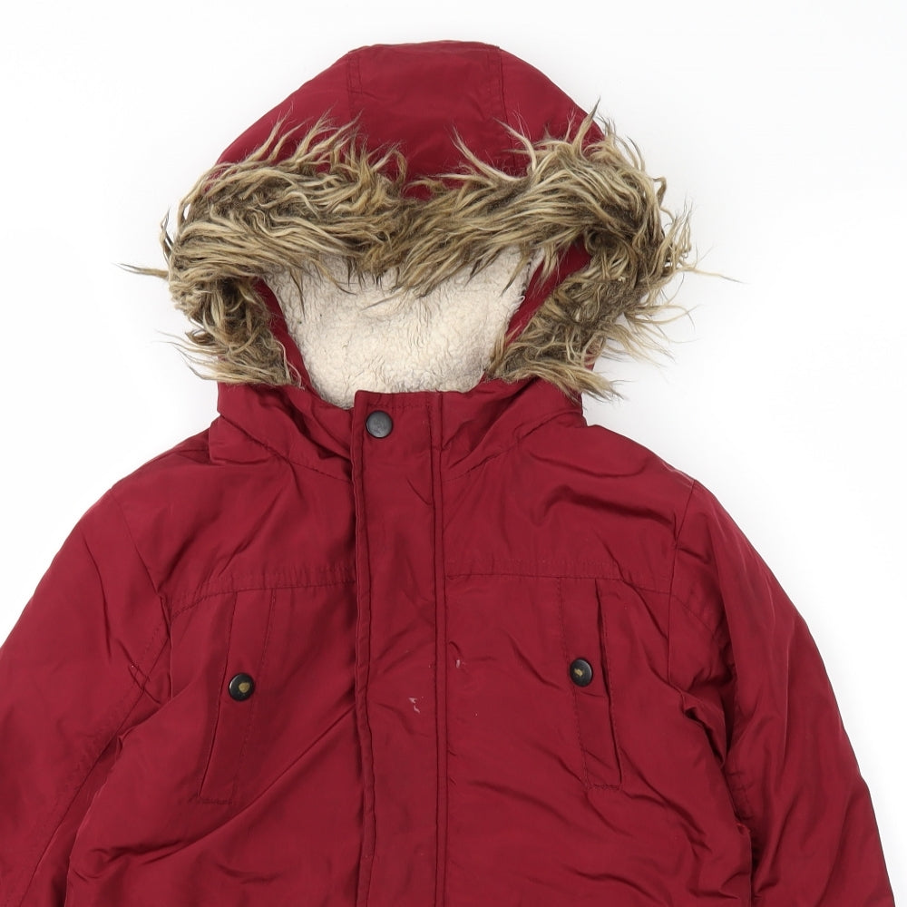 M&Co Girls Red   Basic Coat Coat Size 7-8 Years