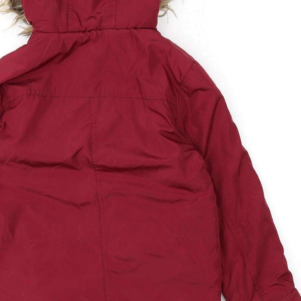 M&Co Girls Red   Basic Coat Coat Size 7-8 Years