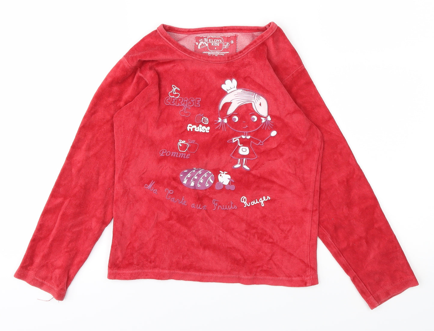 ELDYS Girls Red   Basic T-Shirt Size 6 Years