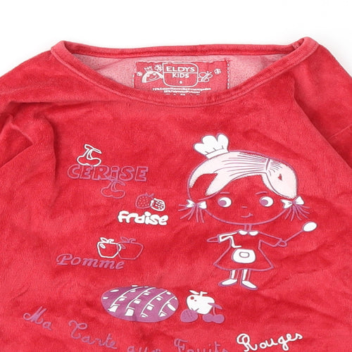 ELDYS Girls Red   Basic T-Shirt Size 6 Years