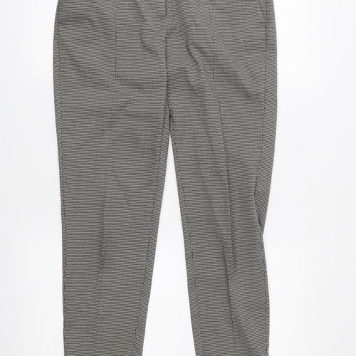 Mango Womens Grey Houndstooth  Cropped Trousers Size 8 L27 in