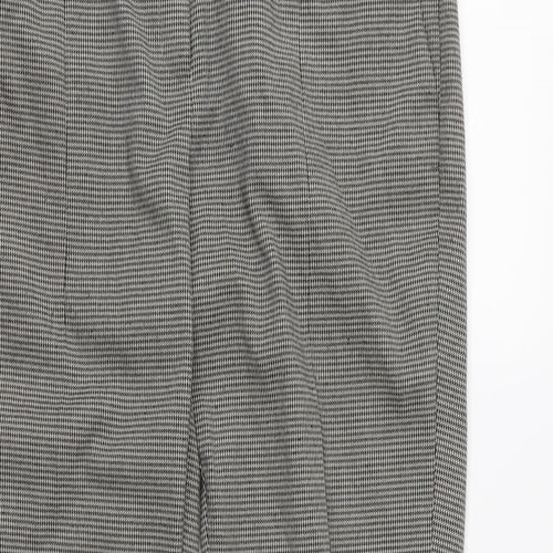 Mango Womens Grey Houndstooth  Cropped Trousers Size 8 L27 in