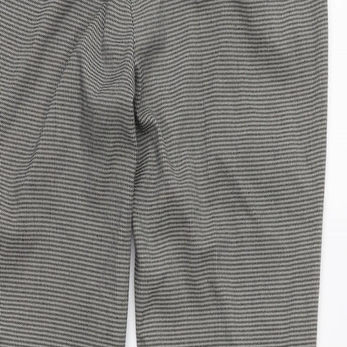 Mango Womens Grey Houndstooth  Cropped Trousers Size 8 L27 in