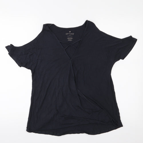 American Eagle Womens Black   Basic T-Shirt Size M