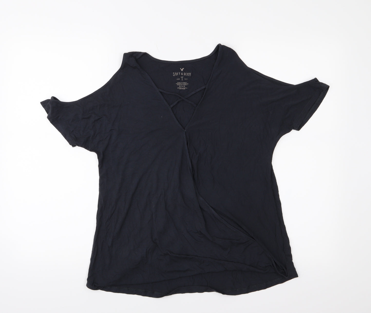 American Eagle Womens Black   Basic T-Shirt Size M