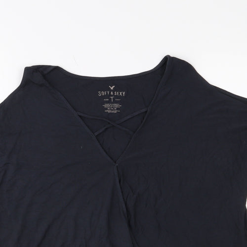 American Eagle Womens Black   Basic T-Shirt Size M