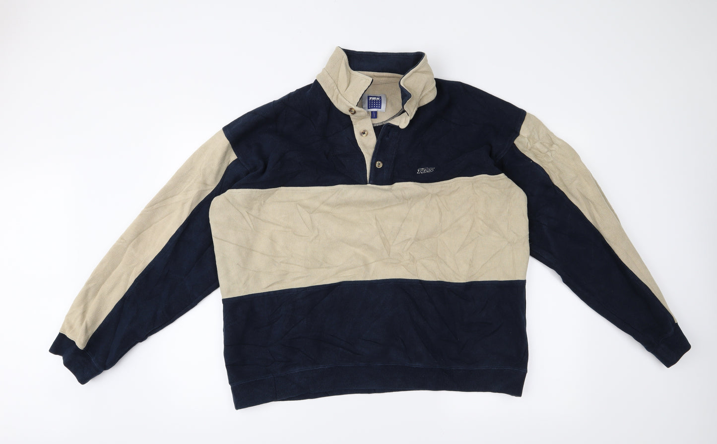 TBS Mens Blue Striped   Polo Size L