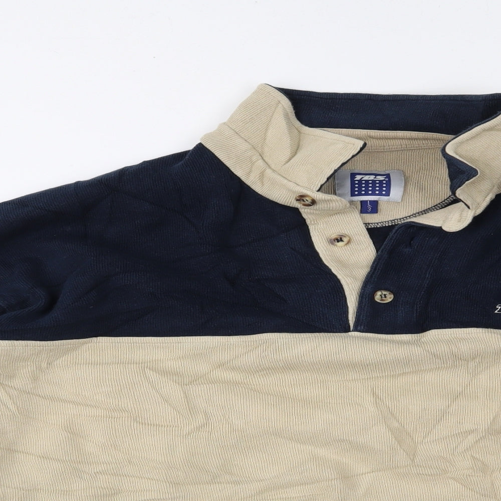 TBS Mens Blue Striped   Polo Size L