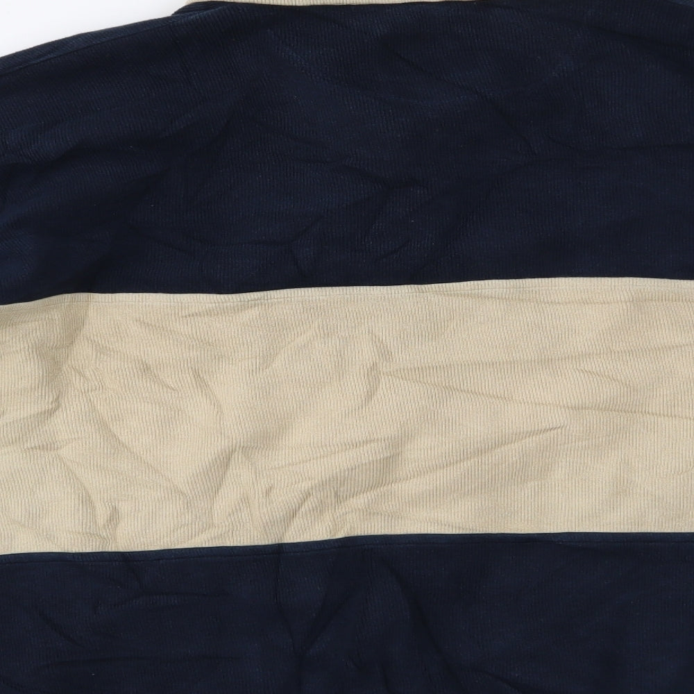 TBS Mens Blue Striped   Polo Size L