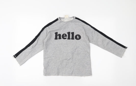 Zara Girls Grey   Pullover Jumper Size 8 Years