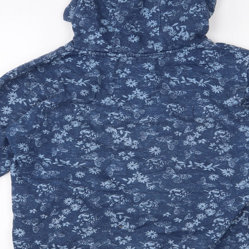 Lee Cooper Girls Blue Floral  Full Zip Hoodie Size 13 Years