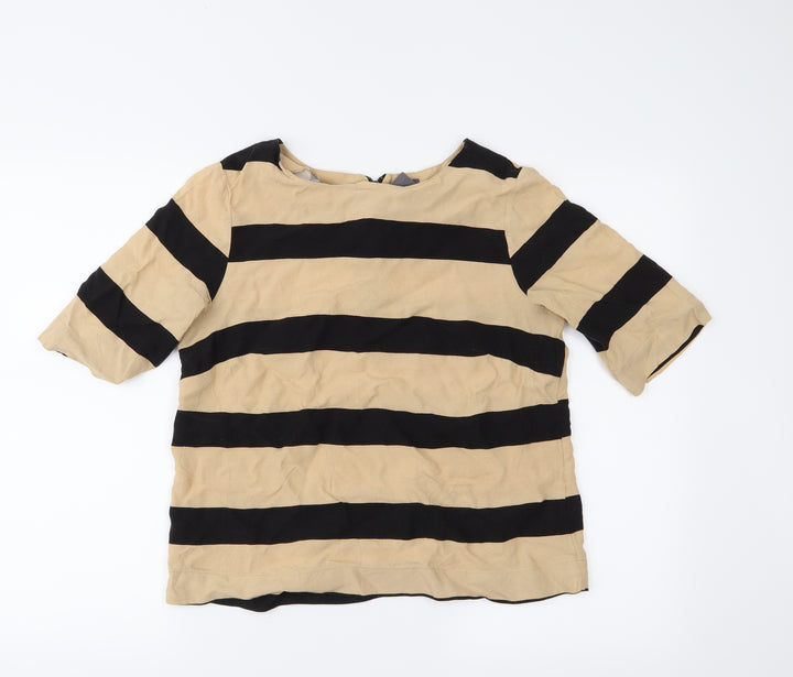 VERO MODA Womens Black Striped Basic Blouse Size M