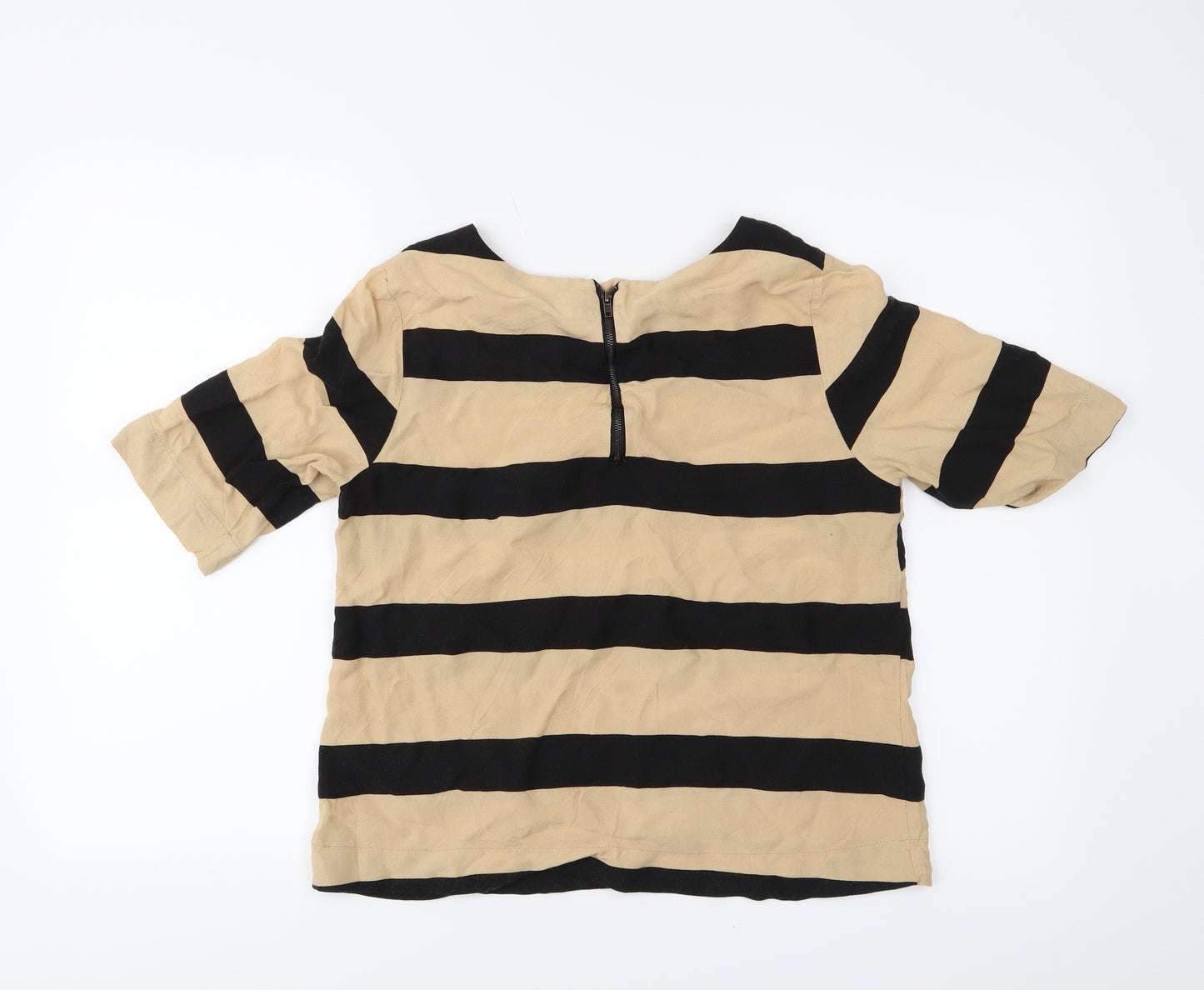 VERO MODA Womens Black Striped  Basic Blouse Size M