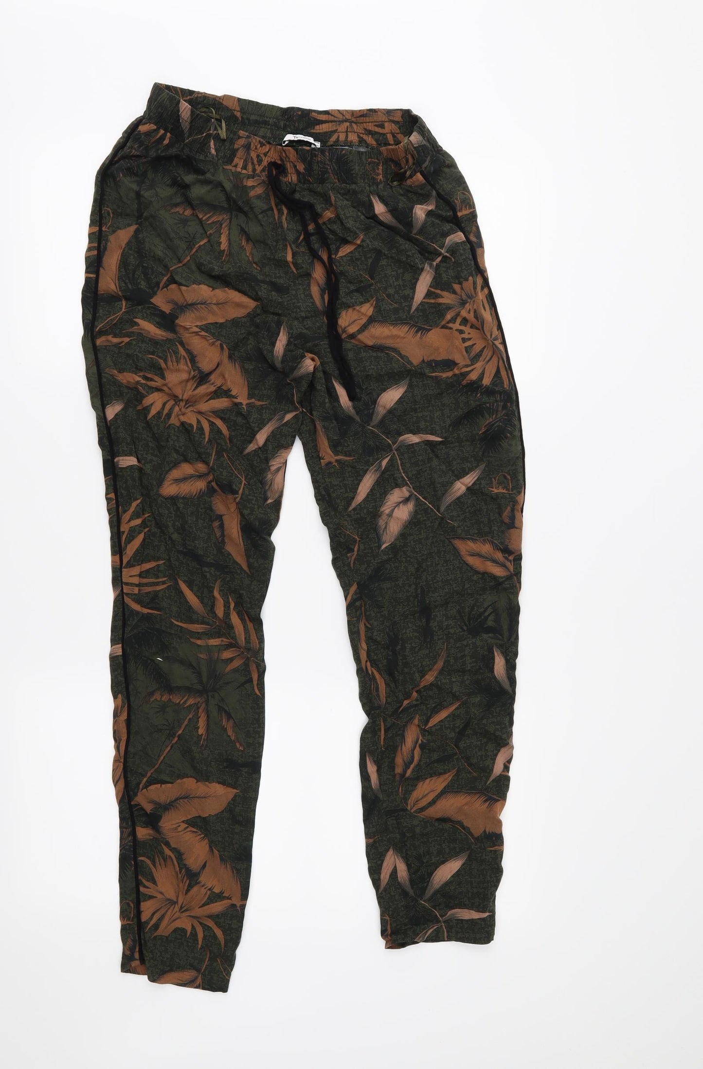 TU Womens Green Floral  Trousers  Size 10 L25 in