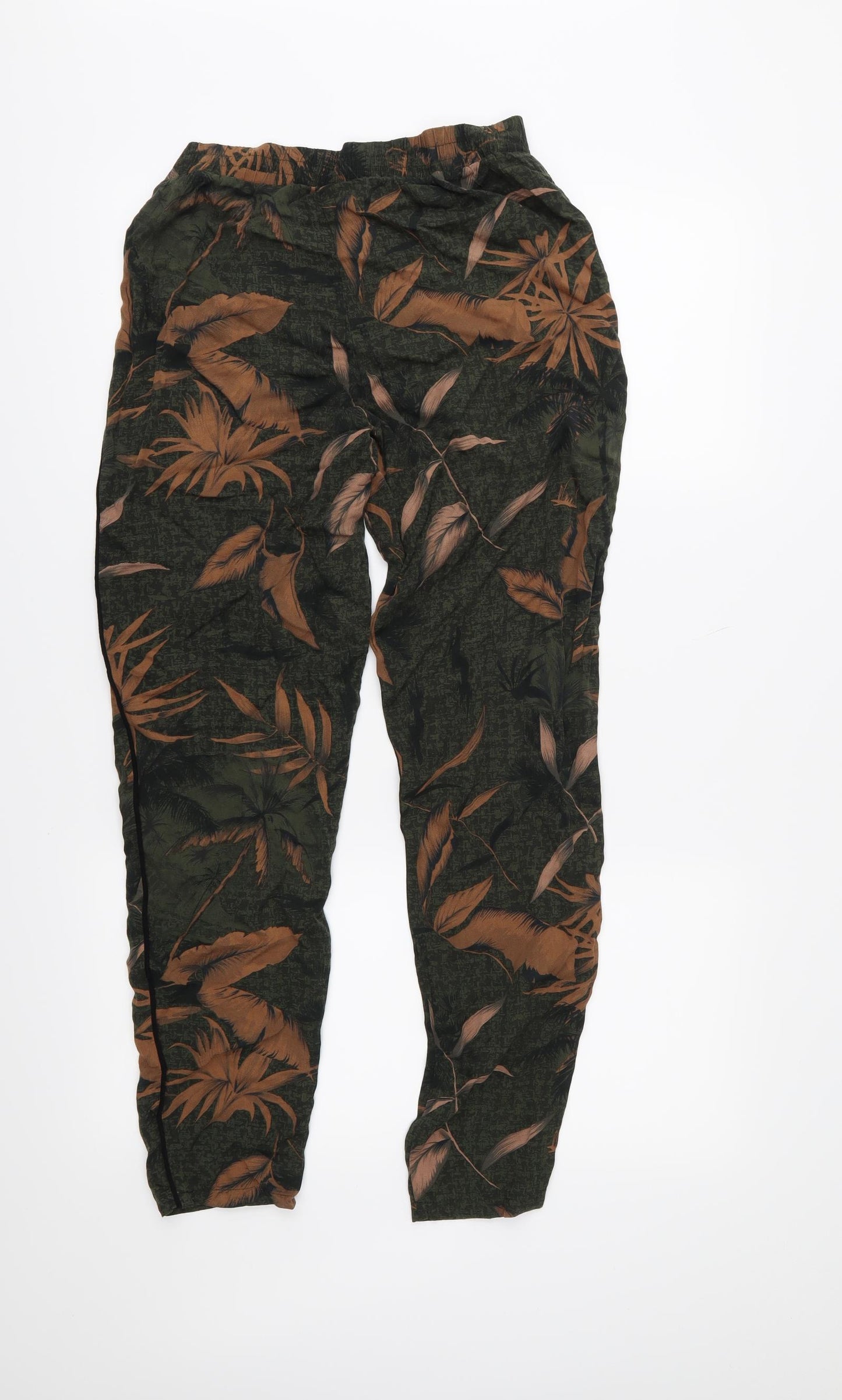 TU Womens Green Floral  Trousers  Size 10 L25 in