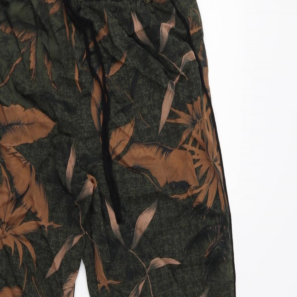 TU Womens Green Floral  Trousers  Size 10 L25 in