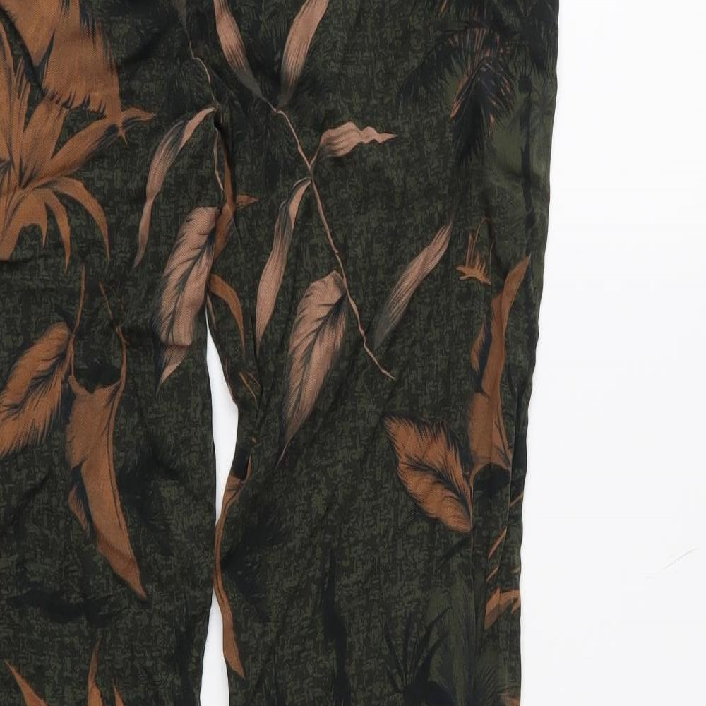 TU Womens Green Floral  Trousers  Size 10 L25 in