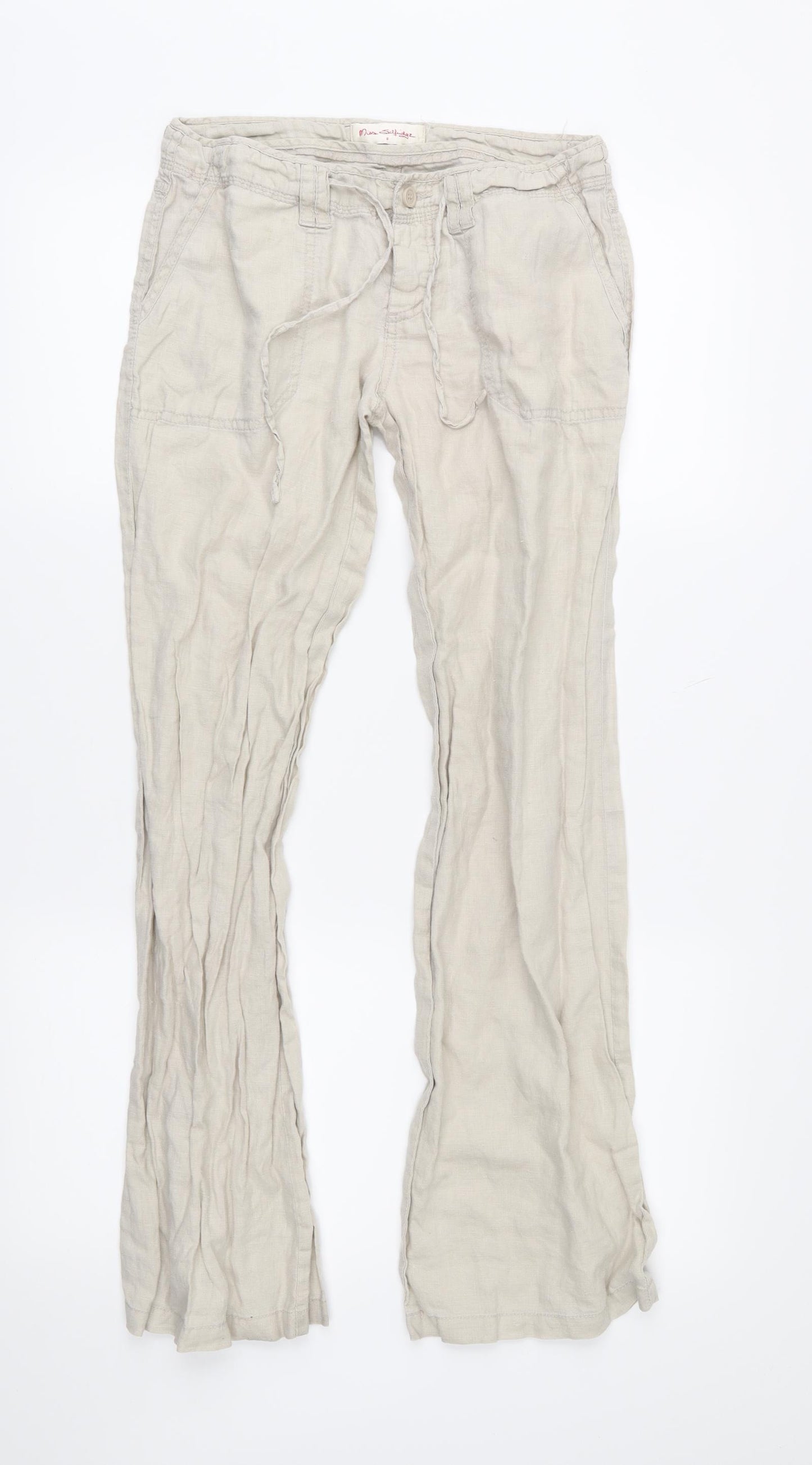 Miss Selfridge Womens Beige   Trousers  Size 8 L29 in