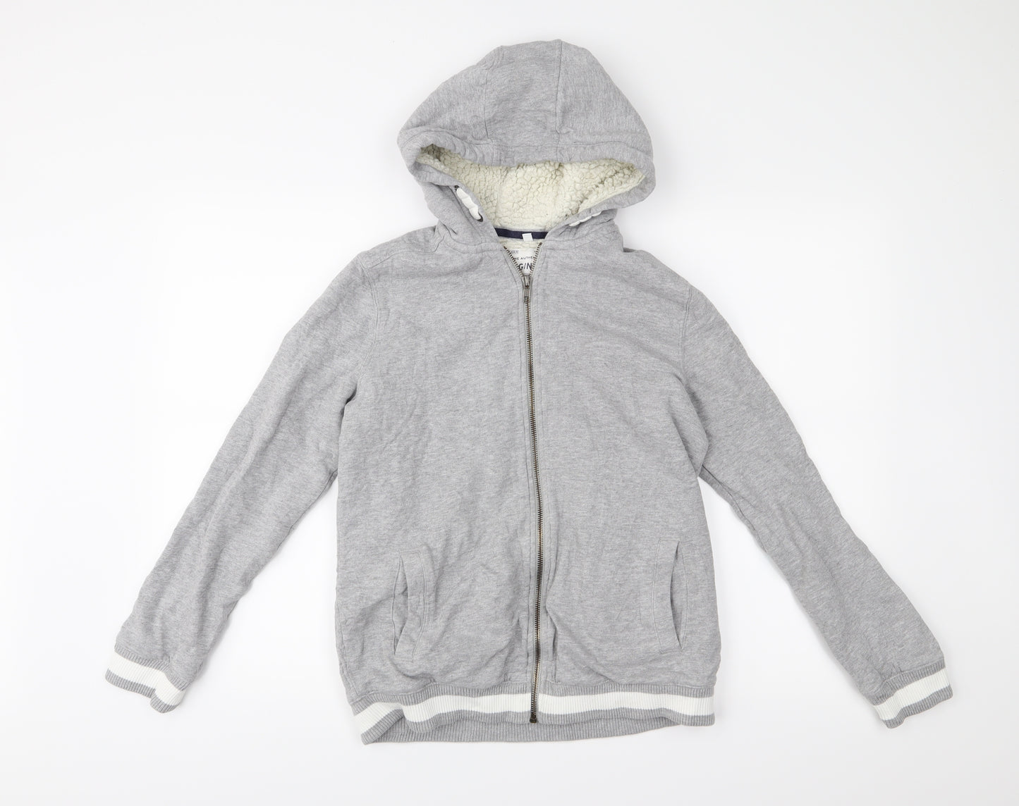 M&S Boys Grey   Full Zip Hoodie Size 13-14 Years