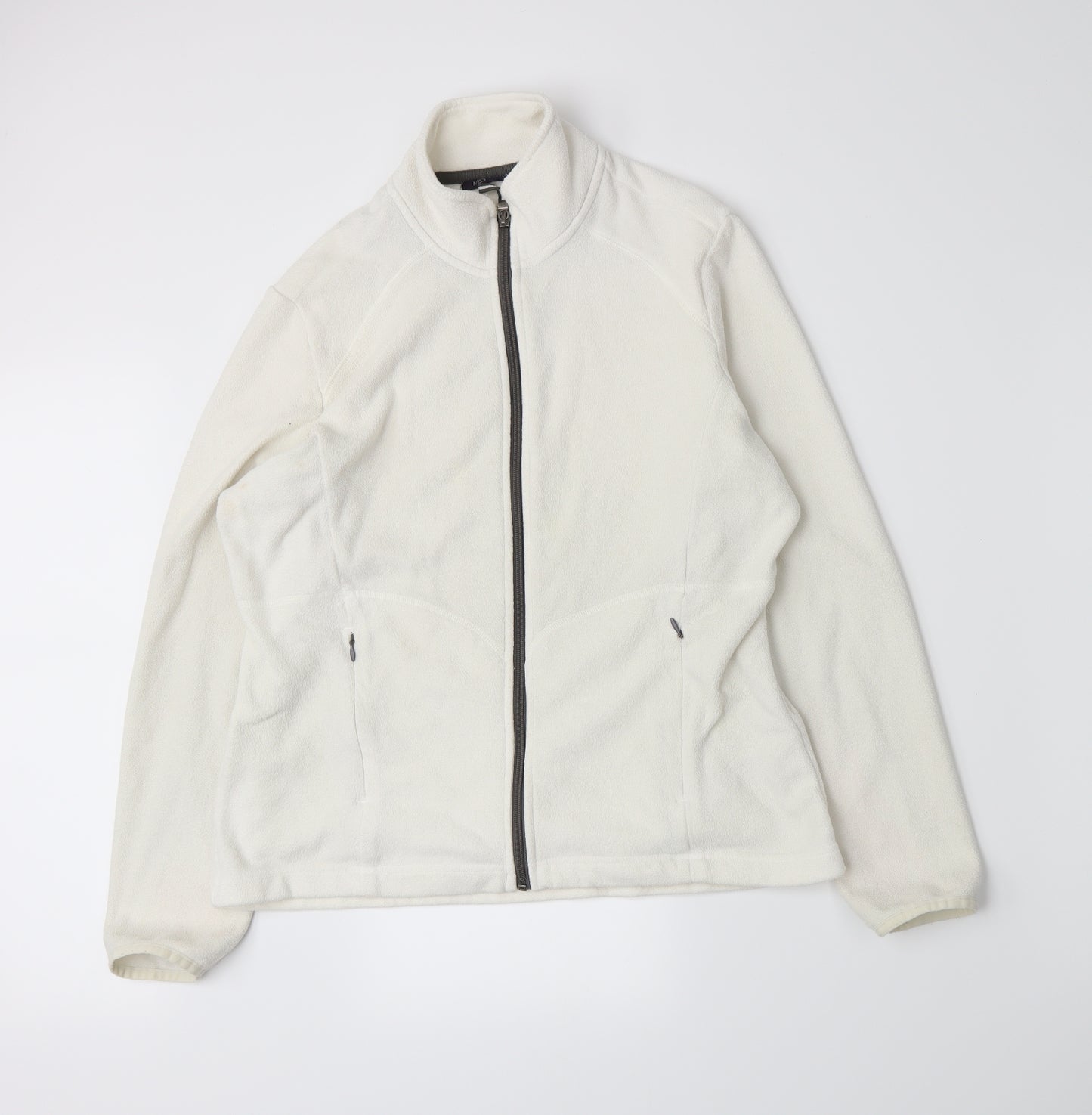 Marks and Spencer Womens White  Fleece Jacket  Size 14