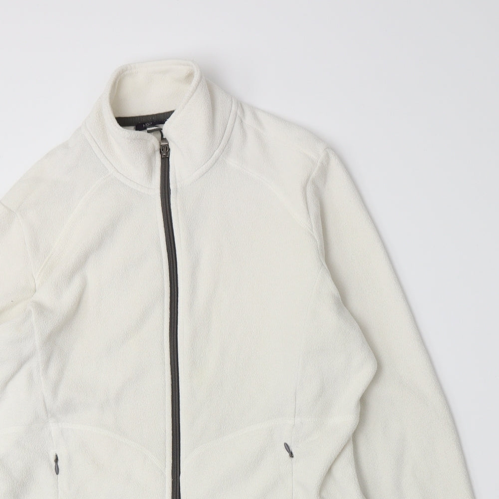 Marks and Spencer Womens White  Fleece Jacket  Size 14