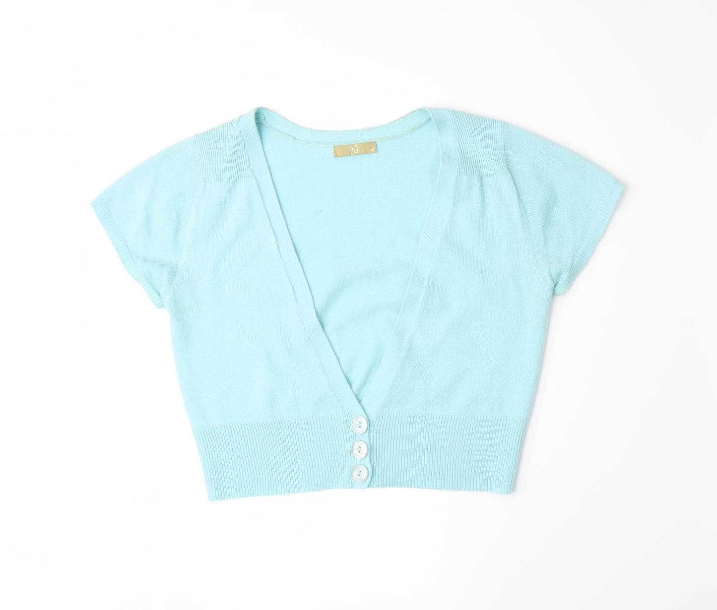 TU Womens Blue  Knit Cardigan Jumper Size 12