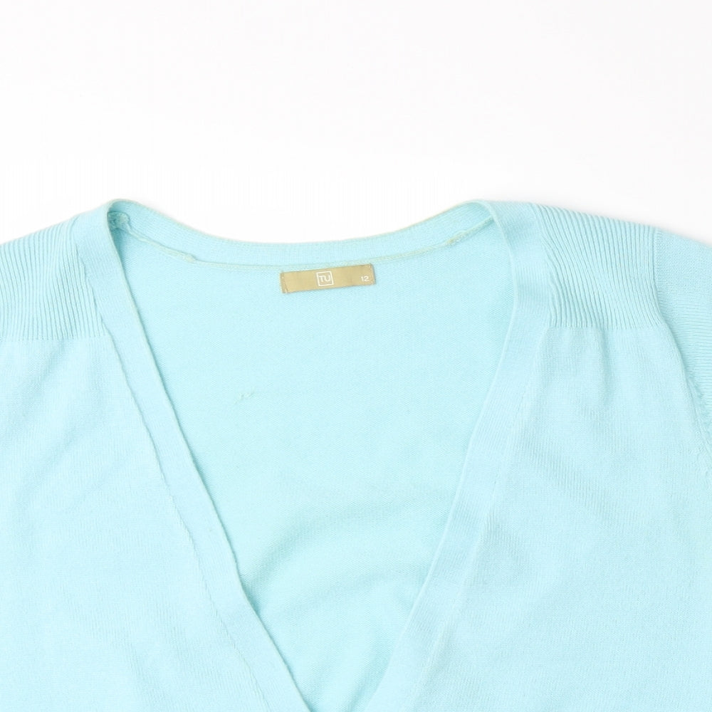 TU Womens Blue  Knit Cardigan Jumper Size 12