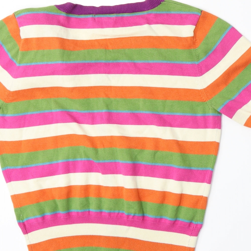 Phase Eight Womens Multicoloured Striped Knit Cardigan Jumper Size 10
