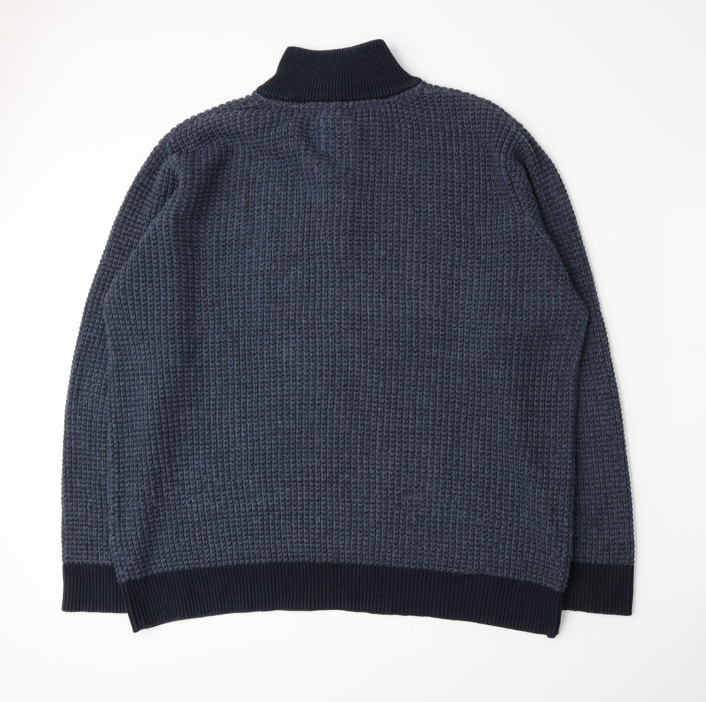 Boston Crew Mens Blue  Knit Henley Jumper Size 2XL
