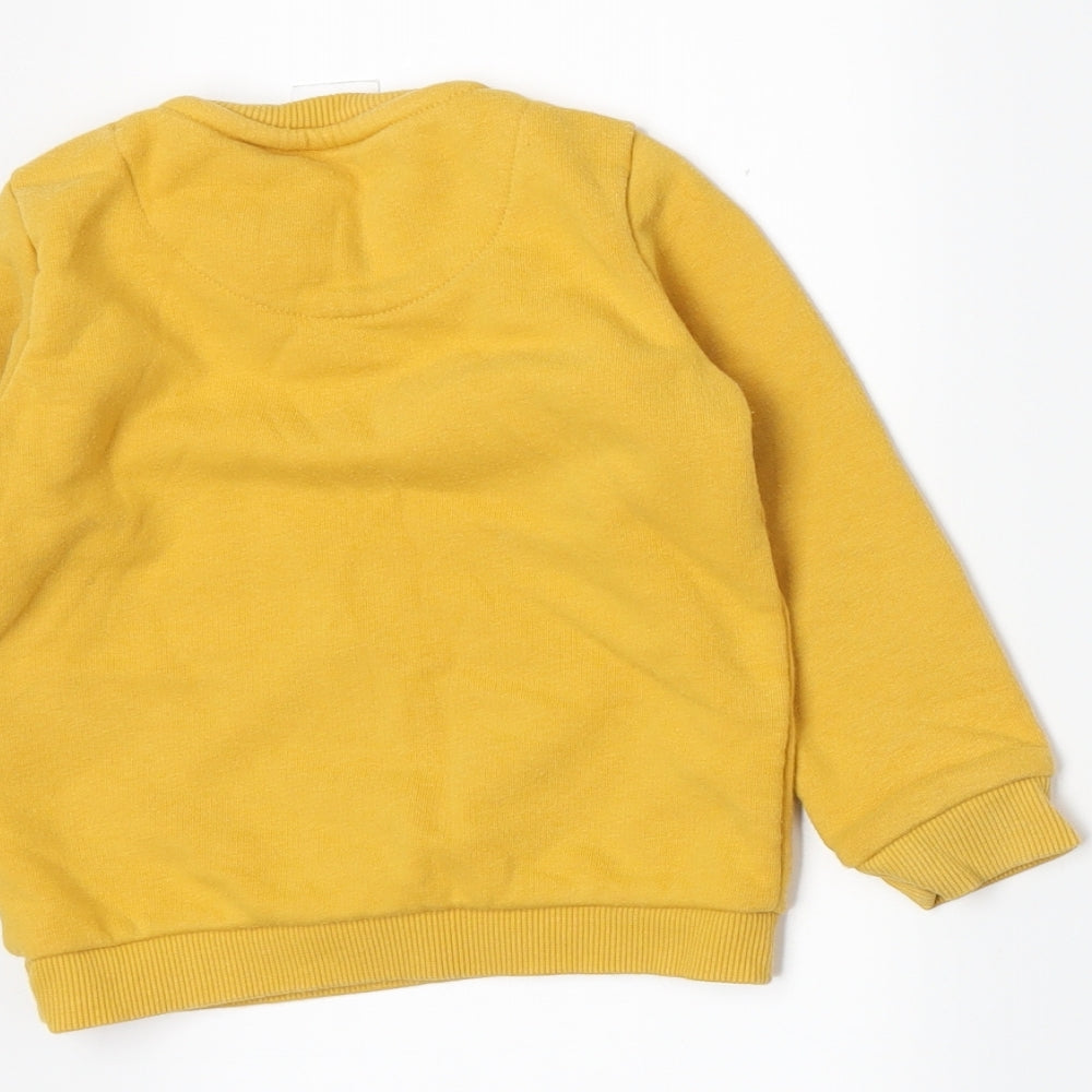 Peanuts Boys Yellow  Jersey Pullover Jumper Size 18-24 Months