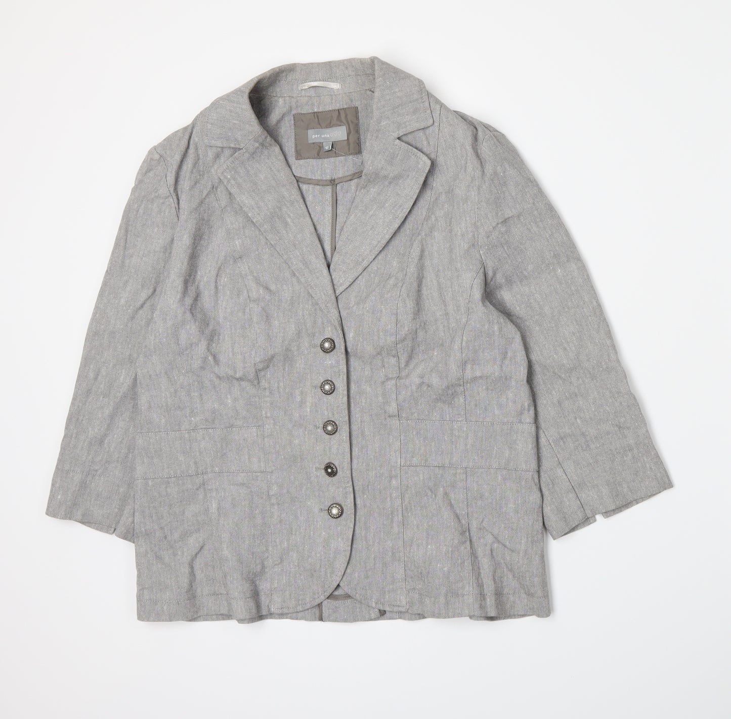 Per Una Womens Grey   Jacket Blazer Size 10