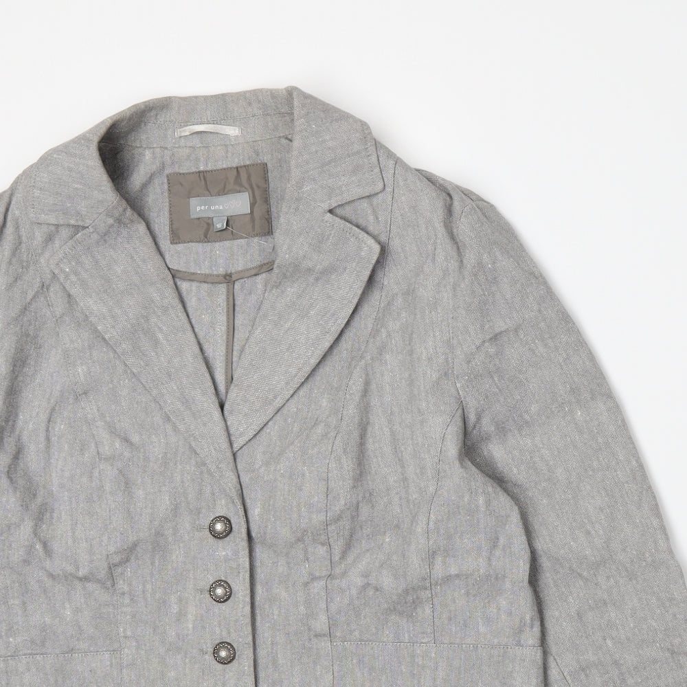 Per Una Womens Grey   Jacket Blazer Size 10