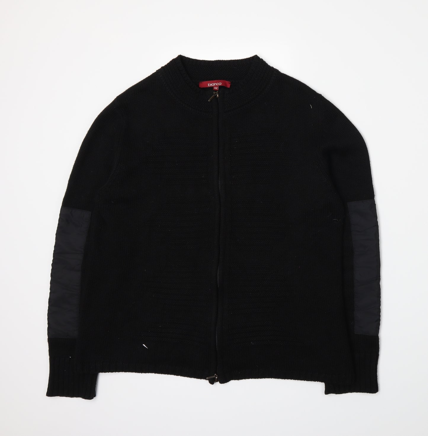 Bianca Womens Black  Knit Full Zip Jumper Size 10