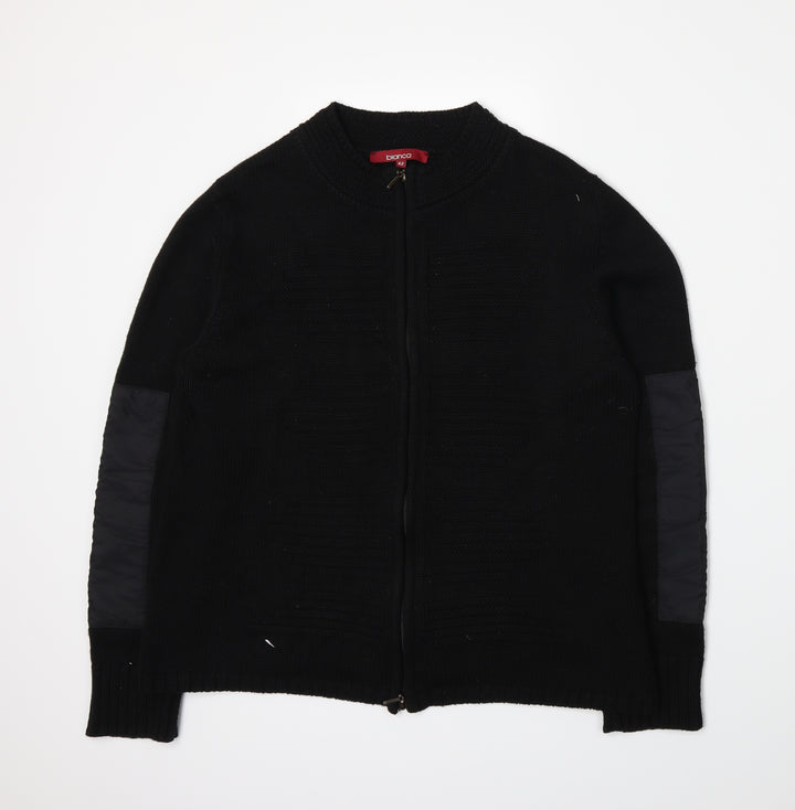 Bianca Womens Black  Knit Full Zip Jumper Size 10