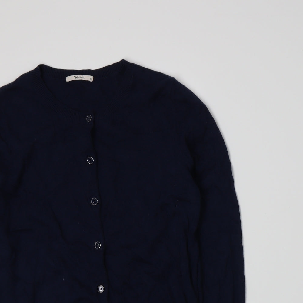 TU Womens Blue  Knit Cardigan Jumper Size 10
