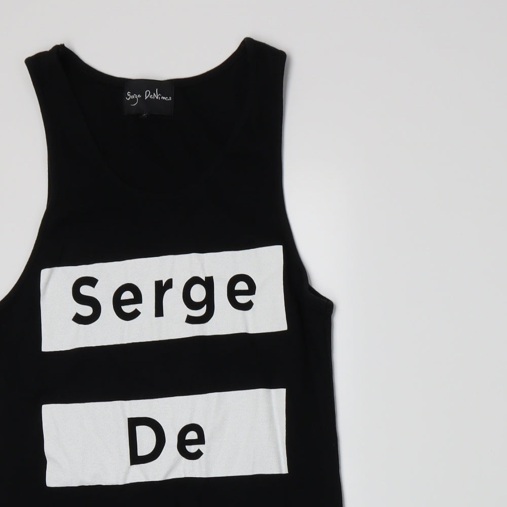 Serge Denimes Mens Black    T-Shirt Size S