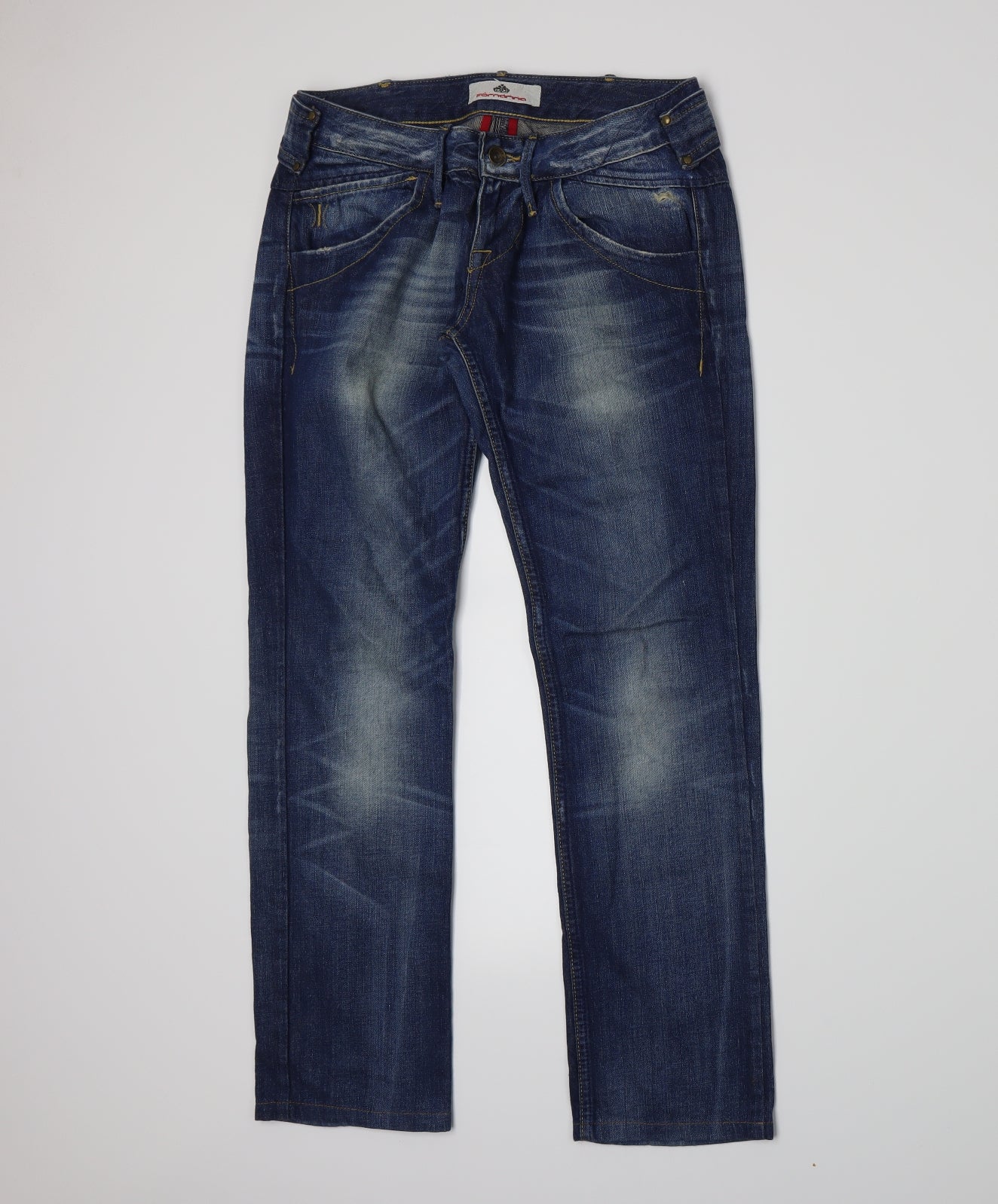 Fornarina Womens Blue  Denim Straight Jeans Size 8 L28 in