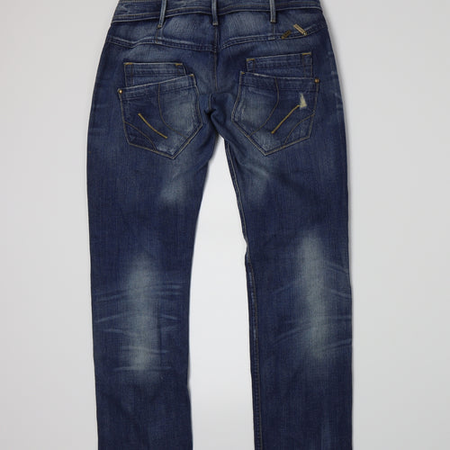 Fornarina Womens Blue  Denim Straight Jeans Size 8 L28 in