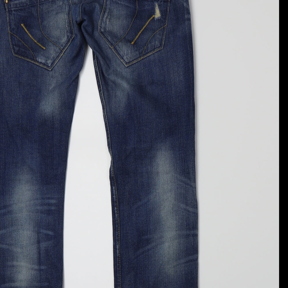 Fornarina Womens Blue  Denim Straight Jeans Size 8 L28 in