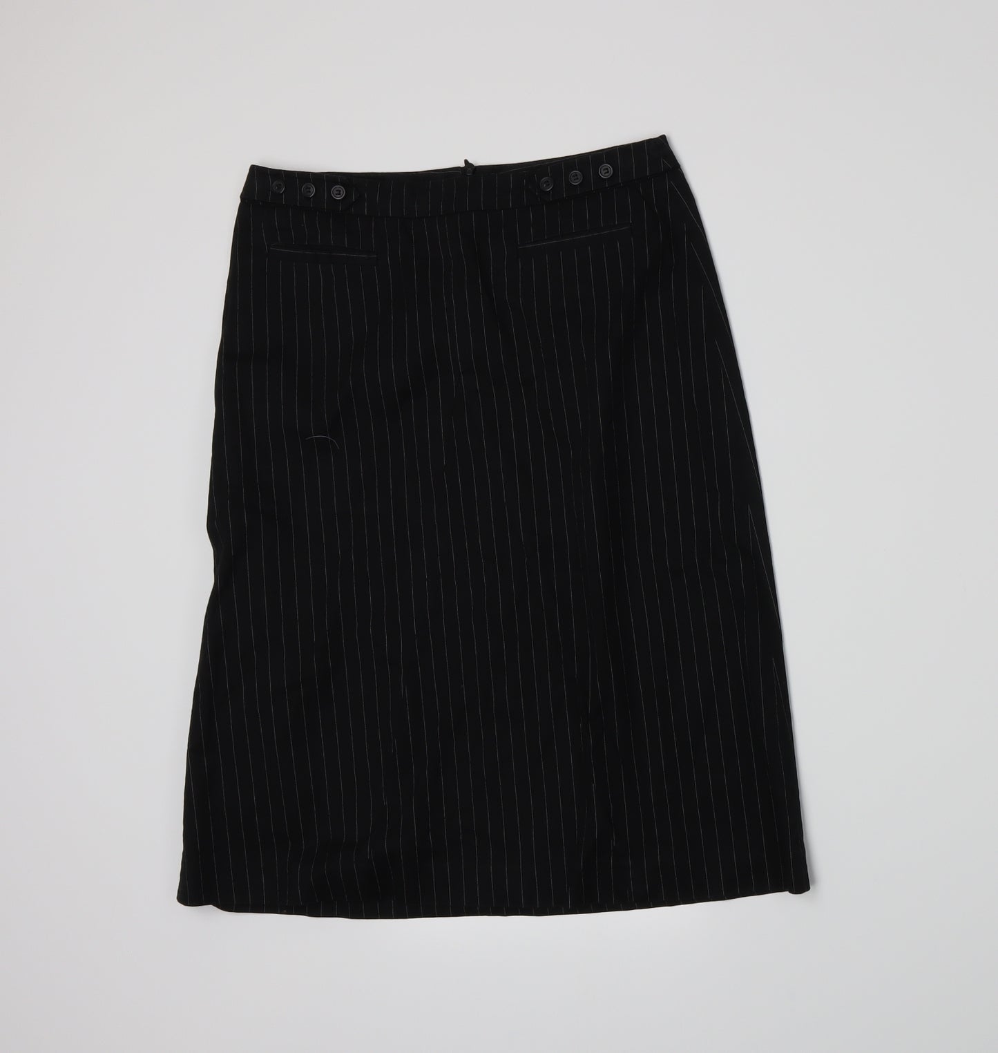 NAFNAF Womens Black Striped  A-Line Skirt Size 8