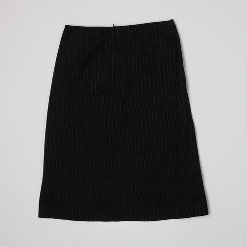 NAFNAF Womens Black Striped  A-Line Skirt Size 8