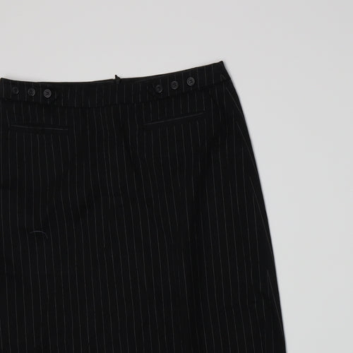 NAFNAF Womens Black Striped  A-Line Skirt Size 8