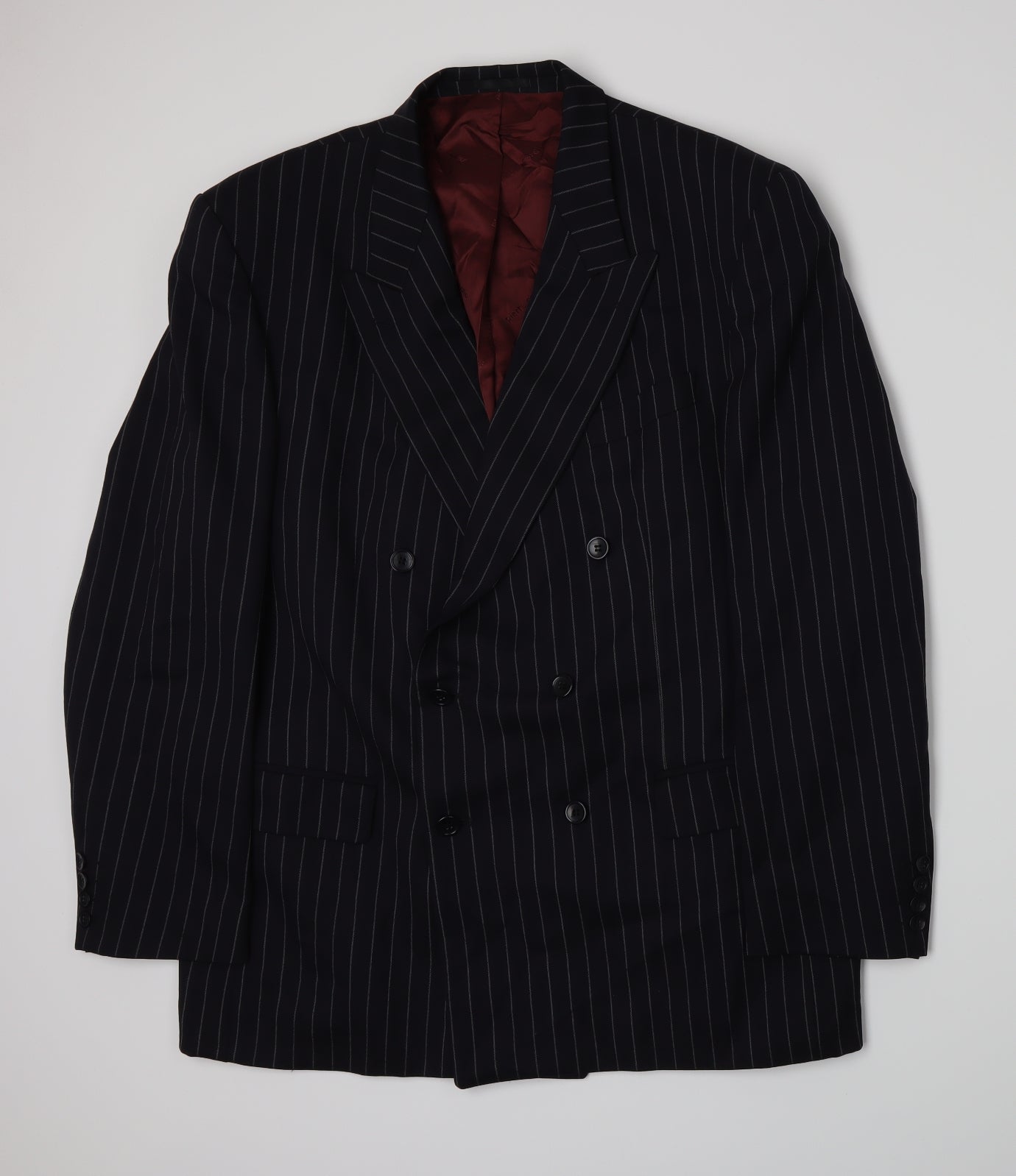 Pierre Cardin Mens Blue Striped  Jacket Suit Jacket Size XL