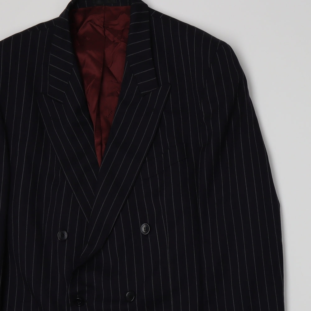 Pierre Cardin Mens Blue Striped  Jacket Suit Jacket Size XL