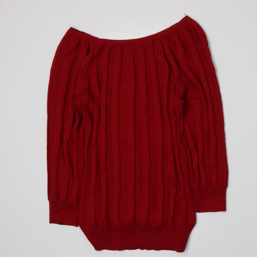 et vous Womens Red  Knit Pullover Jumper Size 12