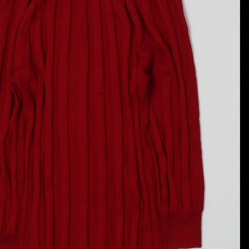 et vous Womens Red  Knit Pullover Jumper Size 12