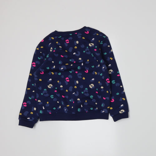 Marks and Spencer Girls Blue Spotted Jersey Pullover Sweatshirt Size 6-7 Years