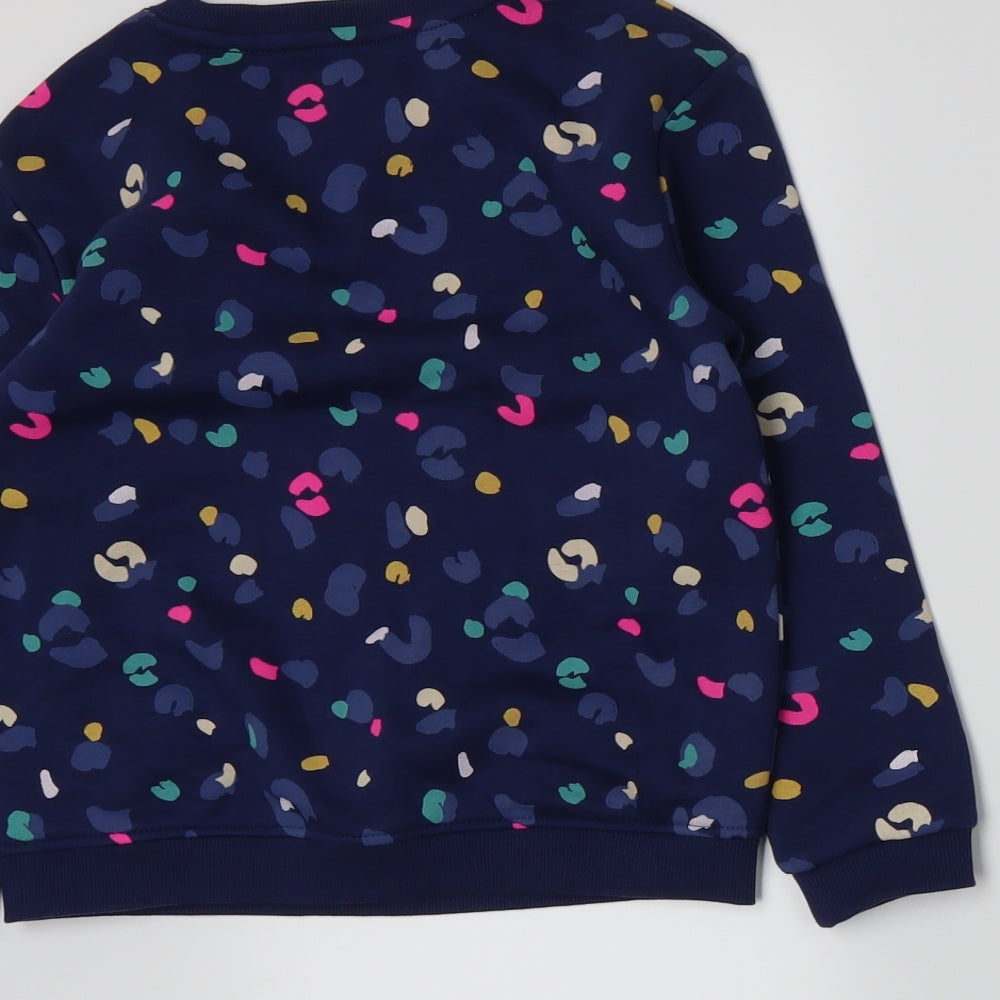 Marks and Spencer Girls Blue Spotted Jersey Pullover Sweatshirt Size 6-7 Years