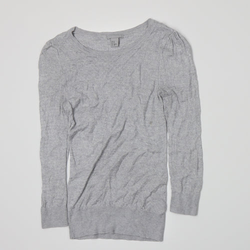 H&M Womens Grey  Knit Pullover Jumper Size XS
