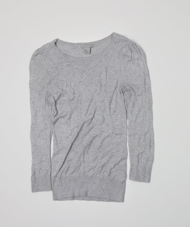 H&M Womens Grey Knit Pullover Jumper Size XS